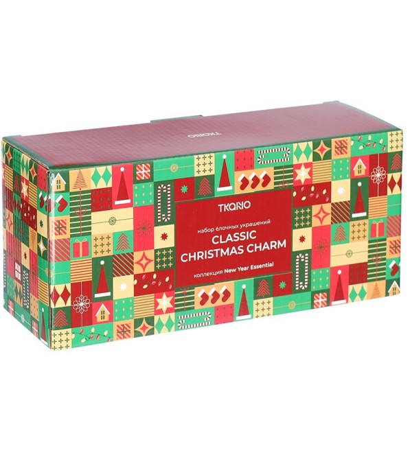 Набор ёлочных украшений classic christmas charm из коллекции new year essential, 4 шт.