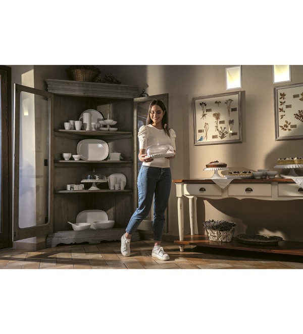 Блюдо для торта с крышкой tiffany, D36 см, молочно-белое