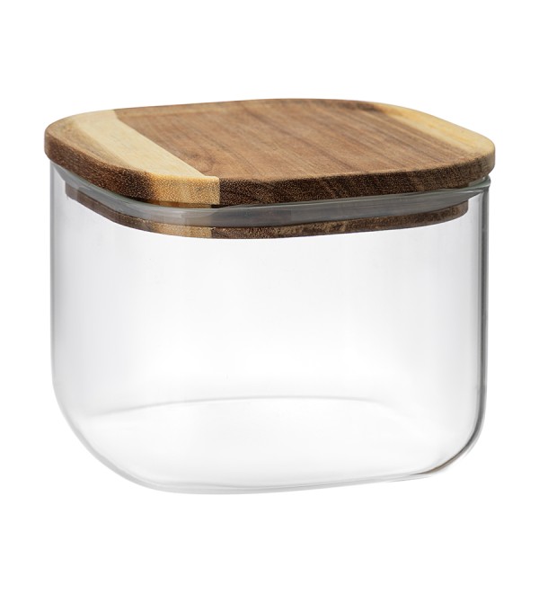 Банка для хранения квадратная glass acacia,1 л