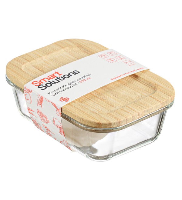 Контейнер для запекания и хранения eco store с крышкой из бамбука, 370 мл