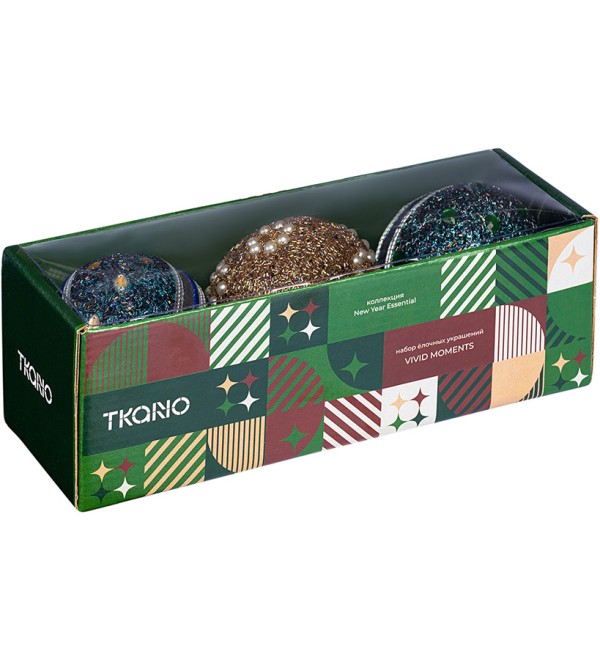 Набор ёлочных украшений vivid moments коллекции new year essential, 3 шт.