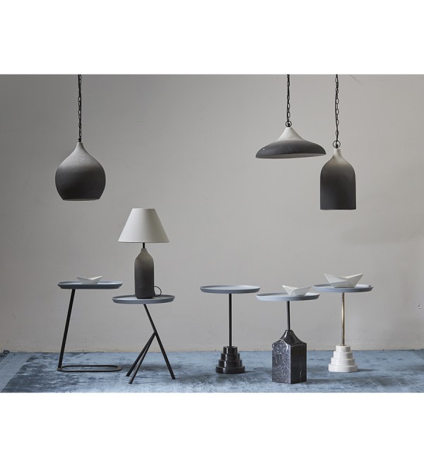 Столик кофейный sustainable collection, D38 см, серый/черно-белый