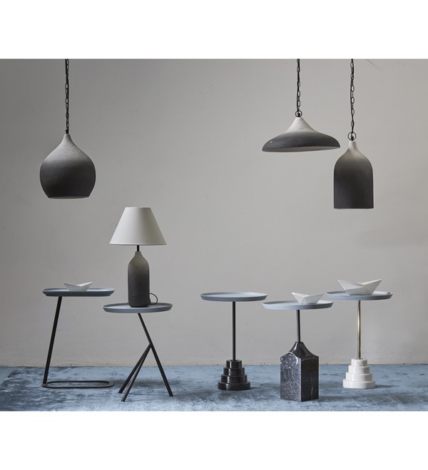 Столик кофейный sustainable collection, D38 см, серый/черно-белый