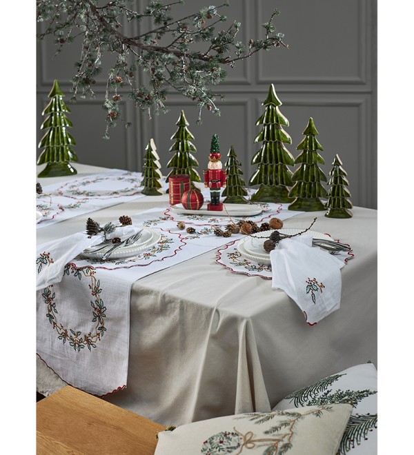 Набор из двух салфеток под приборы festive wreath из коллекции new year essential, D38 см