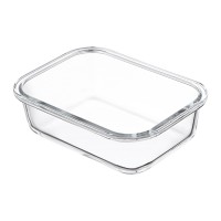 Контейнер для запекания и хранения прямоугольный click glass, 640 мл, светло-серый