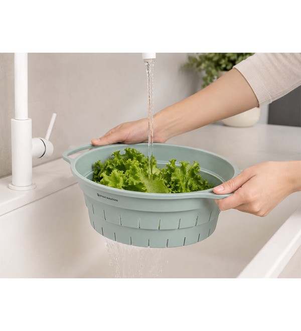 Дуршлаг складной силиконовый smart helper, D25,5 см, шалфей