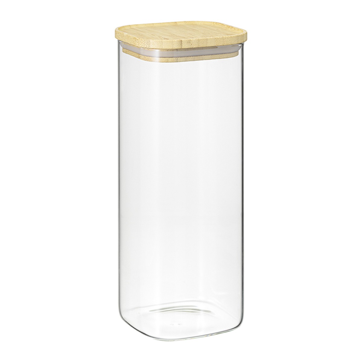 Банка для хранения квадратная glass bamboo, 1,9 л