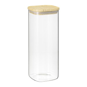 Банка для хранения квадратная glass bamboo, 1,9 л