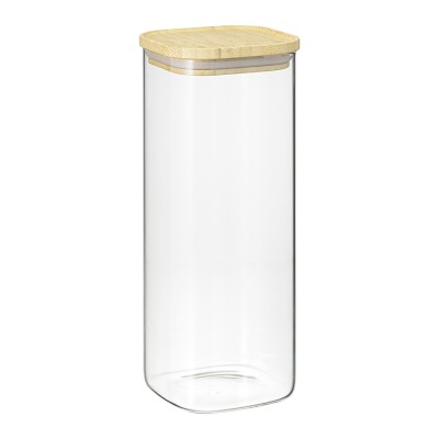 Банка для хранения квадратная glass bamboo, 1,9 л