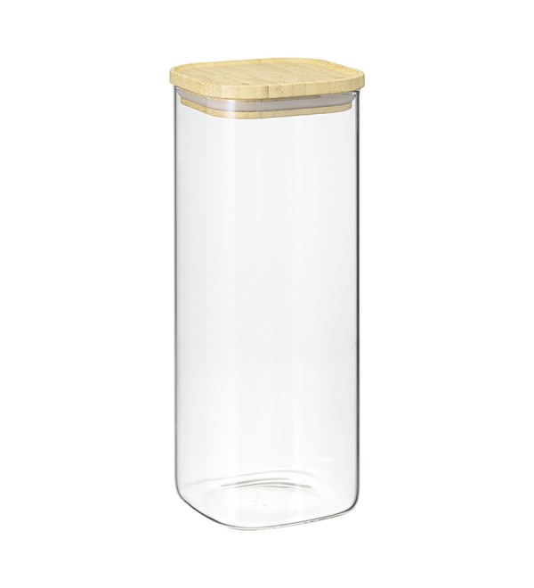 Банка для хранения квадратная glass bamboo, 1,9 л