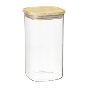 Банка для хранения квадратная glass bamboo, 1,4 л