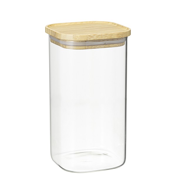 Банка для хранения квадратная glass bamboo, 1,4 л