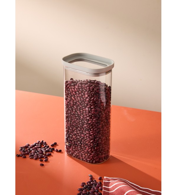 Банка для хранения прямоугольная vacuum glass, 1,75 л, светло-серая