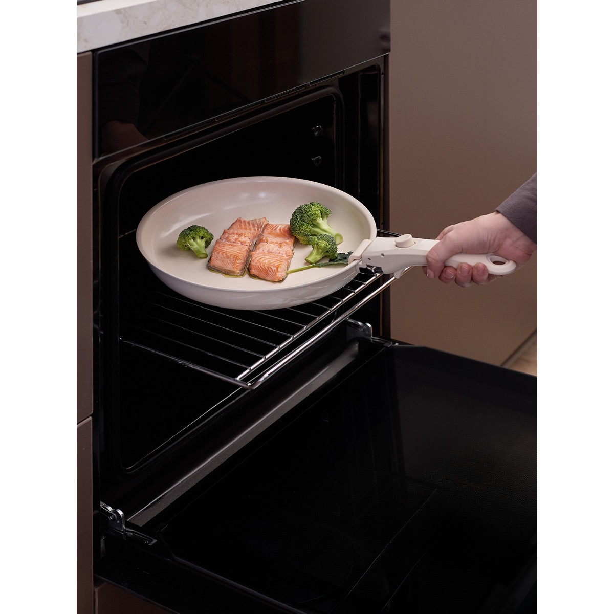 Сковорода с крышкой и съемной ручкой smart ceramic, D26 см