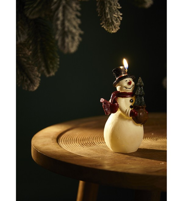 Свеча декоративная festive snowman из коллекции new year essential, 15 см