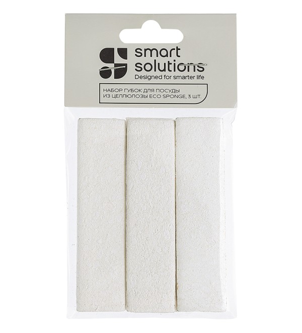 Набор губок для посуды из целлюлозы eco sponge, 3 шт.