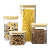 Банка для хранения прямоугольная glass bamboo, 600 мл
