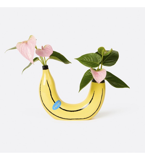 Ваза для цветов banana, 19 см, желтая