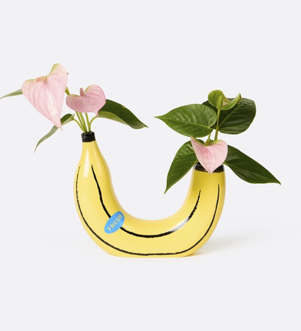 Ваза для цветов banana, 19 см, желтая