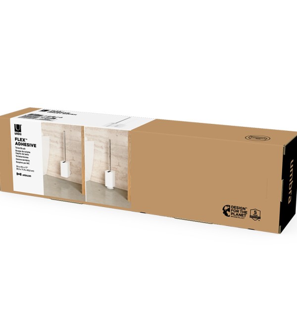 Ершик для туалета с держателем flex adhesive, белый