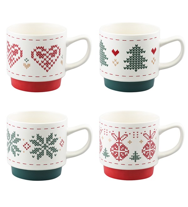 Набор из четырех кружек knitted tale из коллекции new year essential, 380 мл