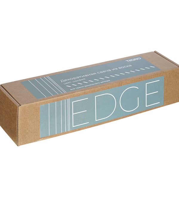 Свеча декоративная цвета шалфея из коллекции edge, 25,5см