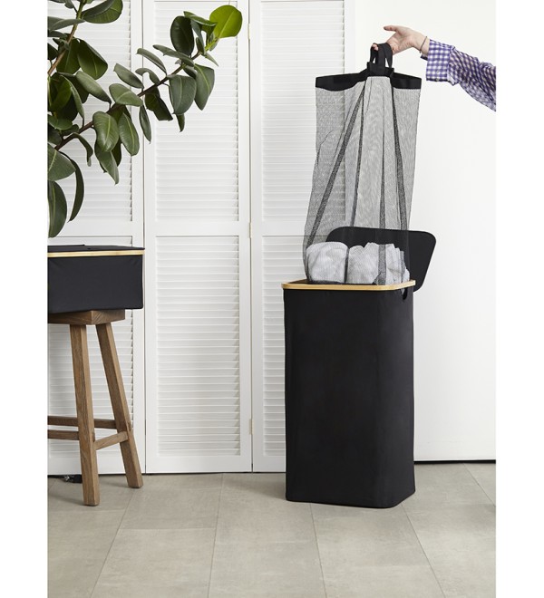 Корзина для белья neat tall, 41х35х74 см, черная