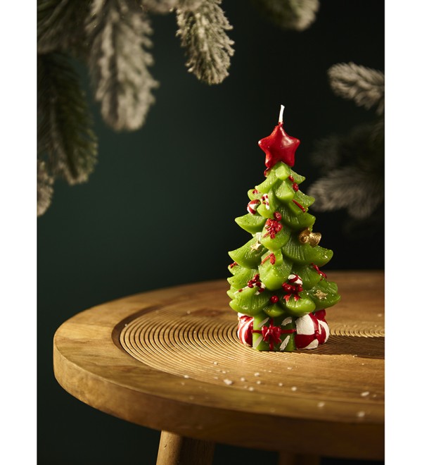 Свеча декоративная green miracle из коллекции new year essential, 18 см