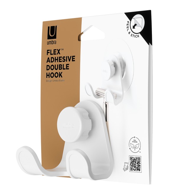 Крючок универсальный flex adhesive, белый