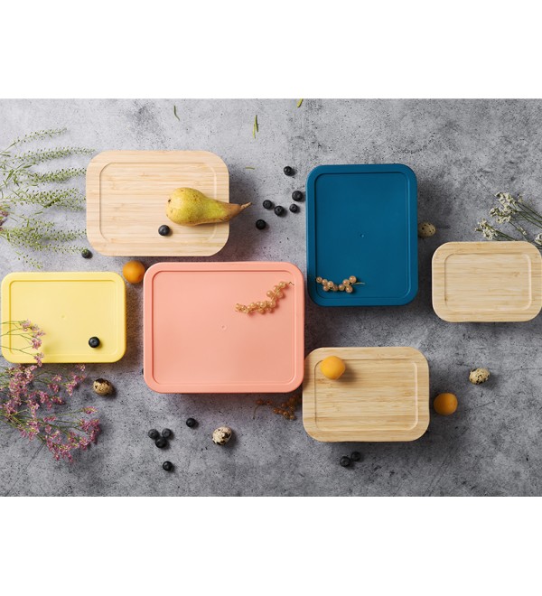 Контейнер для запекания и хранения eco store с крышкой из бамбука, 1050 мл
