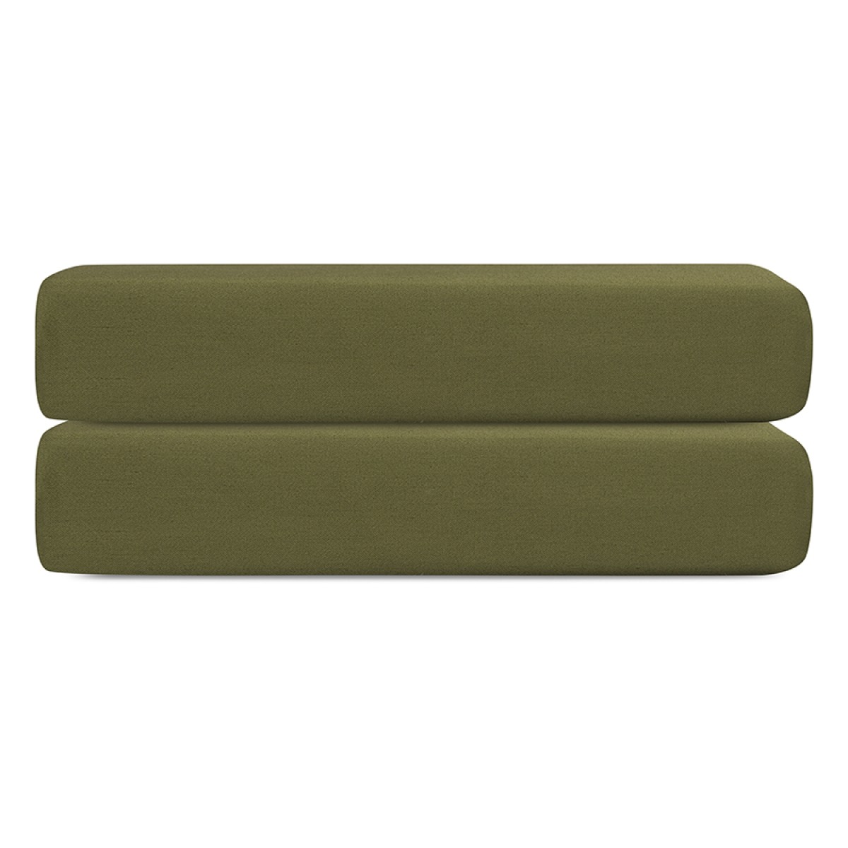 Простыня на резинке из сатина из коллекции meditation, olive, 180х200х30 см
