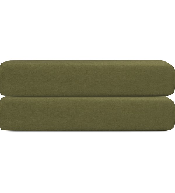 Простыня на резинке из сатина из коллекции meditation, olive, 180х200х30 см