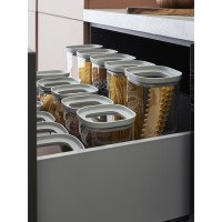 Банка для хранения квадратная vacuum glass, 2 л, светло-серая