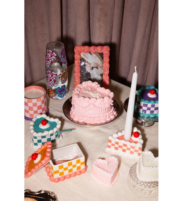 Свеча cake, 4,8 см, розовая