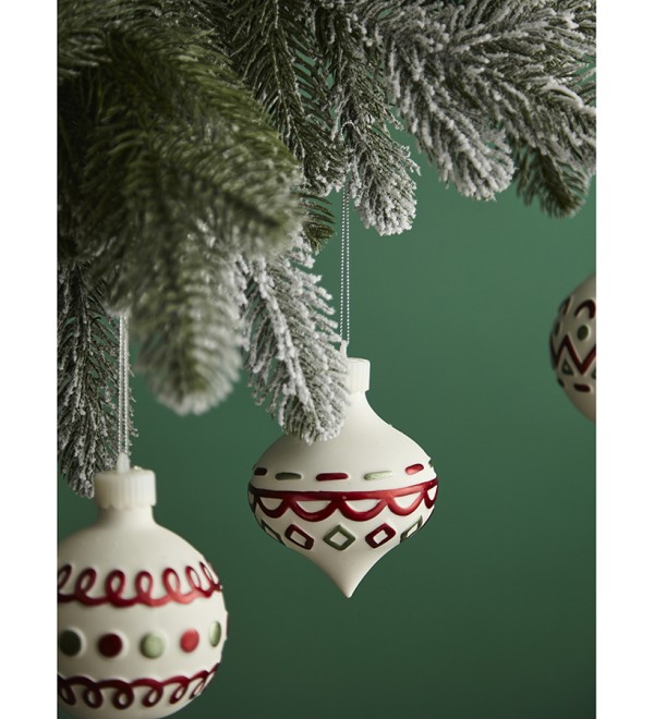 Набор ёлочных украшений с подсветкой festive embroidery из коллекции new year essential, 4 шт.
