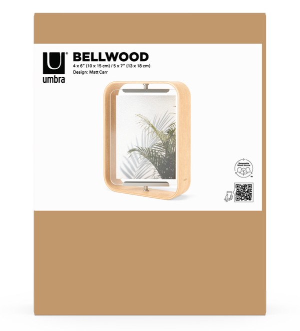 Фоторамка двухсторонняя bellwood, 19х24, натуральное дерево