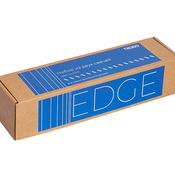 Набор из двух свечей синего цвета из коллекции edge, 24,5 см