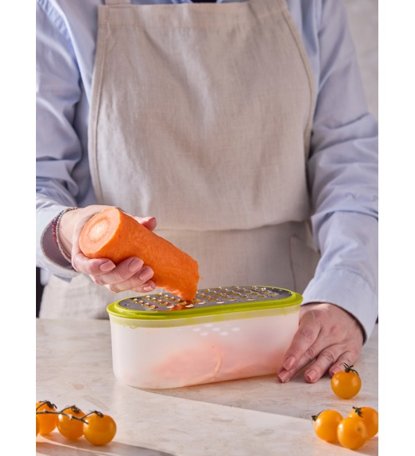 Терка с контейнером и крышкой smart helper, 20х10х9,5 см