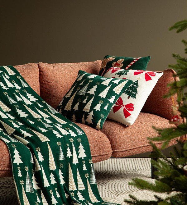 Плед из хлопка с новогодним рисунком whitewood из коллекции new year essential, 130x180 см