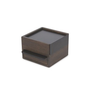 Шкатулка stowit mini, черная/орех