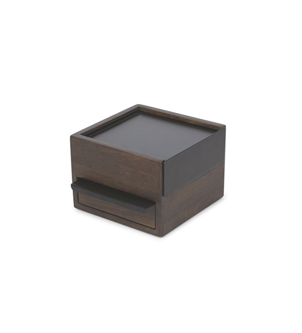 Шкатулка stowit mini, черная/орех
