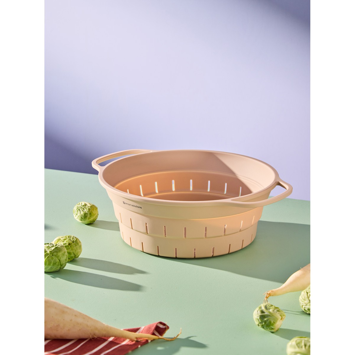 Дуршлаг складной силиконовый smart helper, D25,5 см, карамель