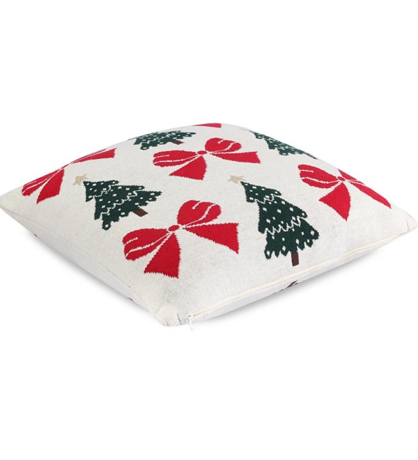Подушка вязаная с новогодним рисунком christmas bows из коллекции new year essential, 45x45 см