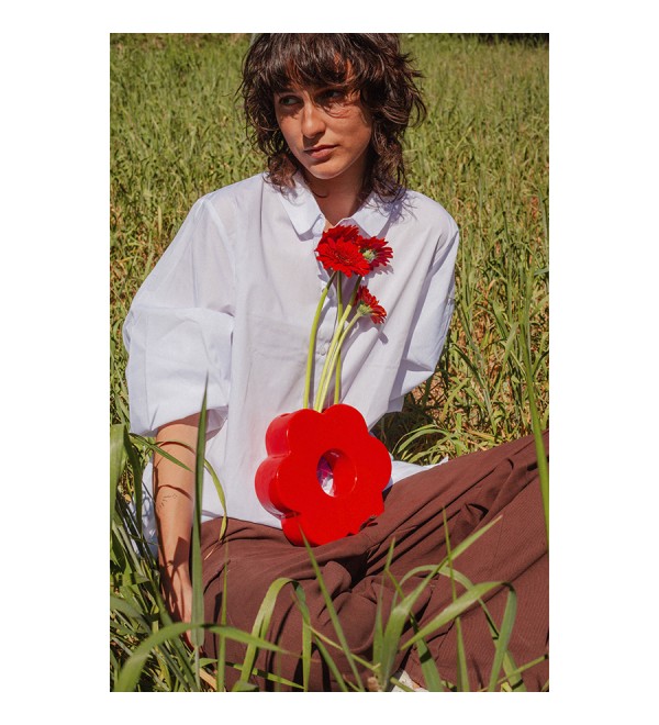 Ваза для цветов daisy, 20 см, красная