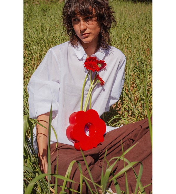 Ваза для цветов daisy, 20 см, красная