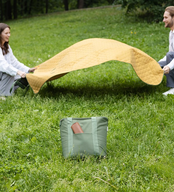 Плед для пикника и отдыха на пляже smart picnic, горчичный