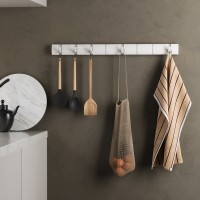 Вешалка настенная flip, 81 см, 8 крючков, белая