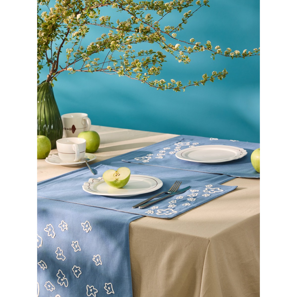 Дорожка на стол Незабудки из коллекции ethnic, 45х150 см