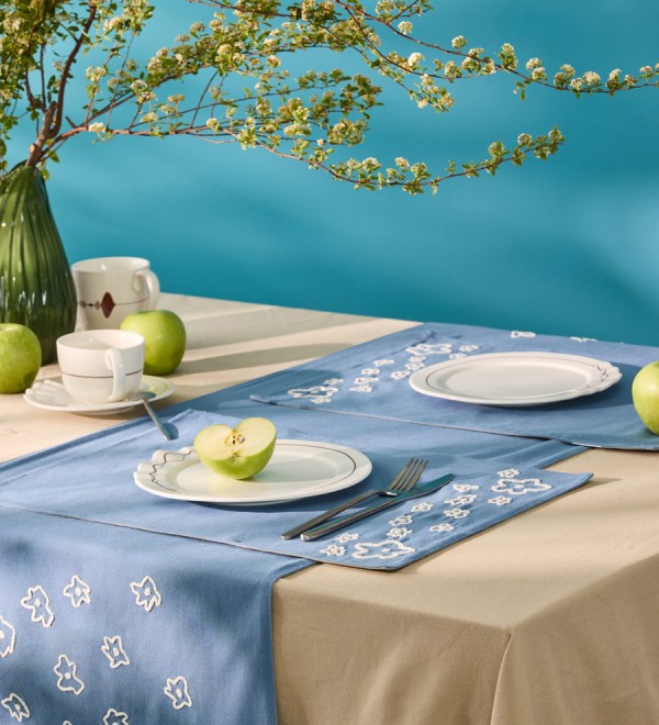Дорожка на стол Незабудки из коллекции ethnic, 45х150 см