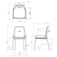 Стул ror, 2 frame, рогожка, черный /зеленый